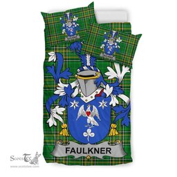Irish Faulkner Coat of Arms Family Crest Ireland Bedding Set Irish National Tartan Irish County Bedding Set Duvet Covers