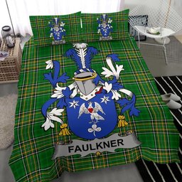 Irish Faulkner Coat of Arms Family Crest Ireland Bedding Set Irish National Tartan Irish County Bedding Set Duvet Covers
