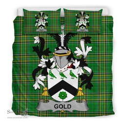 Irish Gold Coat of Arms Family Crest Ireland Bedding Set Irish National Tartan Irish County Bedding Set Duvet Covers