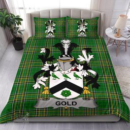 Irish Gold Coat of Arms Family Crest Ireland Bedding Set Irish National Tartan Irish County Bedding Set Duvet Covers