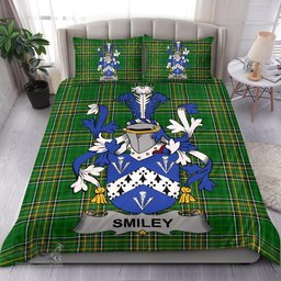 Irish Smiley or Smyly Coat of Arms Family Crest Ireland Bedding Set Irish National Tartan Irish County Bedding Set Duvet Covers