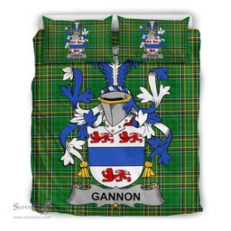 Irish Gannon or McGannon Coat of Arms Family Crest Ireland Bedding Set Irish National Tartan Irish County Bedding Set Duvet Covers