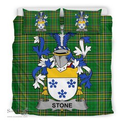 Irish Stone Coat of Arms Family Crest Ireland Bedding Set Irish National Tartan Irish County Bedding Set Duvet Covers