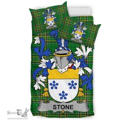 Irish Stone Coat of Arms Family Crest Ireland Bedding Set Irish National Tartan Irish County Bedding Set Duvet Covers