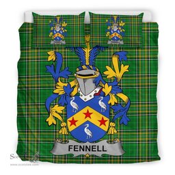 Irish Fennell or O'Fennell Coat of Arms Family Crest Ireland Bedding Set Irish National Tartan Irish County Bedding Set Duvet Covers