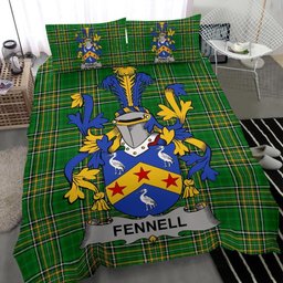 Irish Fennell or O'Fennell Coat of Arms Family Crest Ireland Bedding Set Irish National Tartan Irish County Bedding Set Duvet Covers