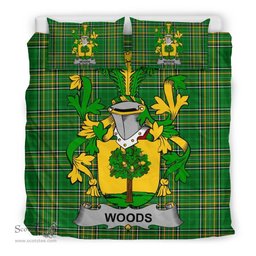 Irish Woods Coat of Arms Family Crest Ireland Bedding Set Irish National Tartan Irish County Bedding Set Duvet Covers
