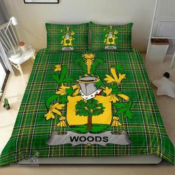 Irish Woods Coat of Arms Family Crest Ireland Bedding Set Irish National Tartan Irish County Bedding Set Duvet Covers