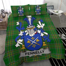 Irish Fennelly or O'Fennelly Coat of Arms Family Crest Ireland Bedding Set Irish National Tartan Irish County Bedding Set Duvet Covers