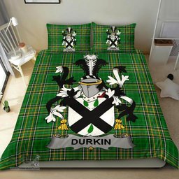 Irish Durkin or O'Durkin Coat of Arms Family Crest Ireland Bedding Set Irish National Tartan Irish County Bedding Set Duvet Covers