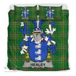 Irish Healey or O'Healey Coat of Arms Family Crest Ireland Bedding Set Irish National Tartan Irish County Bedding Set Duvet Covers