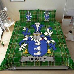 Irish Healey or O'Healey Coat of Arms Family Crest Ireland Bedding Set Irish National Tartan Irish County Bedding Set Duvet Covers