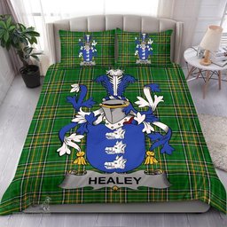 Irish Healey or O'Healey Coat of Arms Family Crest Ireland Bedding Set Irish National Tartan Irish County Bedding Set Duvet Covers