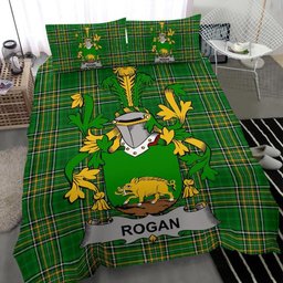 Irish Rogan or O'Rogan Coat of Arms Family Crest Ireland Bedding Set Irish National Tartan Irish County Bedding Set Duvet Covers