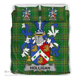 Irish Holligan or O'Halligan Coat of Arms Family Crest Ireland Bedding Set Irish National Tartan Irish County Bedding Set Duvet Covers