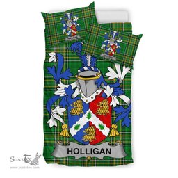 Irish Holligan or O'Halligan Coat of Arms Family Crest Ireland Bedding Set Irish National Tartan Irish County Bedding Set Duvet Covers