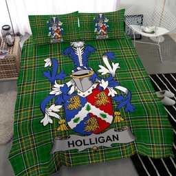 Irish Holligan or O'Halligan Coat of Arms Family Crest Ireland Bedding Set Irish National Tartan Irish County Bedding Set Duvet Covers