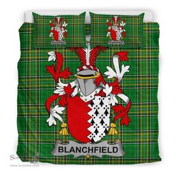 Irish Blanchfield Coat of Arms Family Crest Ireland Bedding Set Irish National Tartan Irish County Bedding Set Duvet Covers