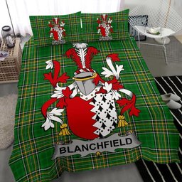 Irish Blanchfield Coat of Arms Family Crest Ireland Bedding Set Irish National Tartan Irish County Bedding Set Duvet Covers