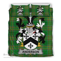 Irish Anderson Coat of Arms Family Crest Ireland Bedding Set Irish National Tartan Irish County Bedding Set Duvet Covers