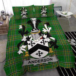 Irish Anderson Coat of Arms Family Crest Ireland Bedding Set Irish National Tartan Irish County Bedding Set Duvet Covers