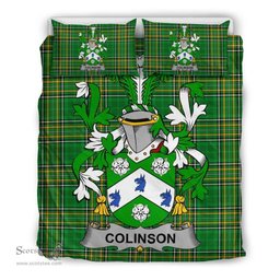 Irish Colinson Coat of Arms Family Crest Ireland Bedding Set Irish National Tartan Irish County Bedding Set Duvet Covers