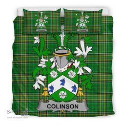 Irish Colinson Coat of Arms Family Crest Ireland Bedding Set Irish National Tartan Irish County Bedding Set Duvet Covers