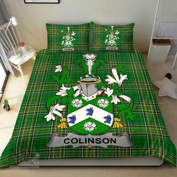 Irish Colinson Coat of Arms Family Crest Ireland Bedding Set Irish National Tartan Irish County Bedding Set Duvet Covers