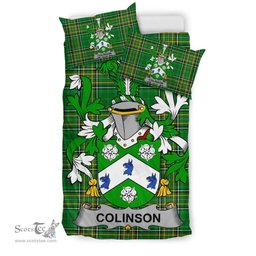 Irish Colinson Coat of Arms Family Crest Ireland Bedding Set Irish National Tartan Irish County Bedding Set Duvet Covers
