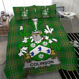 Irish Colinson Coat of Arms Family Crest Ireland Bedding Set Irish National Tartan Irish County Bedding Set Duvet Covers