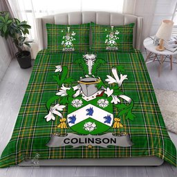 Irish Colinson Coat of Arms Family Crest Ireland Bedding Set Irish National Tartan Irish County Bedding Set Duvet Covers