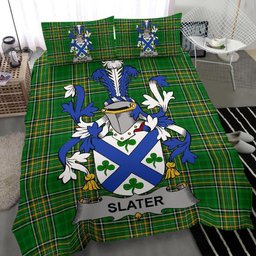 Irish Slater or Slator Coat of Arms Family Crest Ireland Bedding Set Irish National Tartan Irish County Bedding Set Duvet Covers