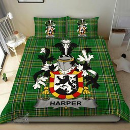 Irish Harper Coat of Arms Family Crest Ireland Bedding Set Irish National Tartan Irish County Bedding Set Duvet Covers