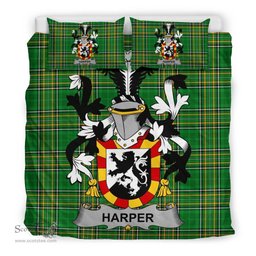 Irish Harper Coat of Arms Family Crest Ireland Bedding Set Irish National Tartan Irish County Bedding Set Duvet Covers