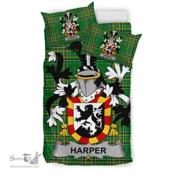 Irish Harper Coat of Arms Family Crest Ireland Bedding Set Irish National Tartan Irish County Bedding Set Duvet Covers