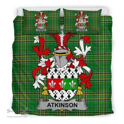 Irish Atkinson Coat of Arms Family Crest Ireland Bedding Set Irish National Tartan Irish County Bedding Set Duvet Covers