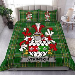Irish Atkinson Coat of Arms Family Crest Ireland Bedding Set Irish National Tartan Irish County Bedding Set Duvet Covers