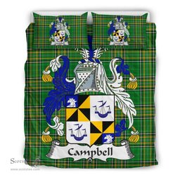 Irish Campbell Coat of Arms Family Crest Ireland Bedding Set Irish National Tartan Irish County Bedding Set Duvet Covers