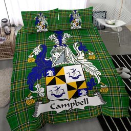 Irish Campbell Coat of Arms Family Crest Ireland Bedding Set Irish National Tartan Irish County Bedding Set Duvet Covers