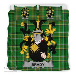 Irish Brady or McBrady Coat of Arms Family Crest Ireland Bedding Set Irish National Tartan Irish County Bedding Set Duvet Covers