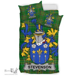 Irish Stevenson Coat of Arms Family Crest Ireland Bedding Set Irish National Tartan Irish County Bedding Set Duvet Covers