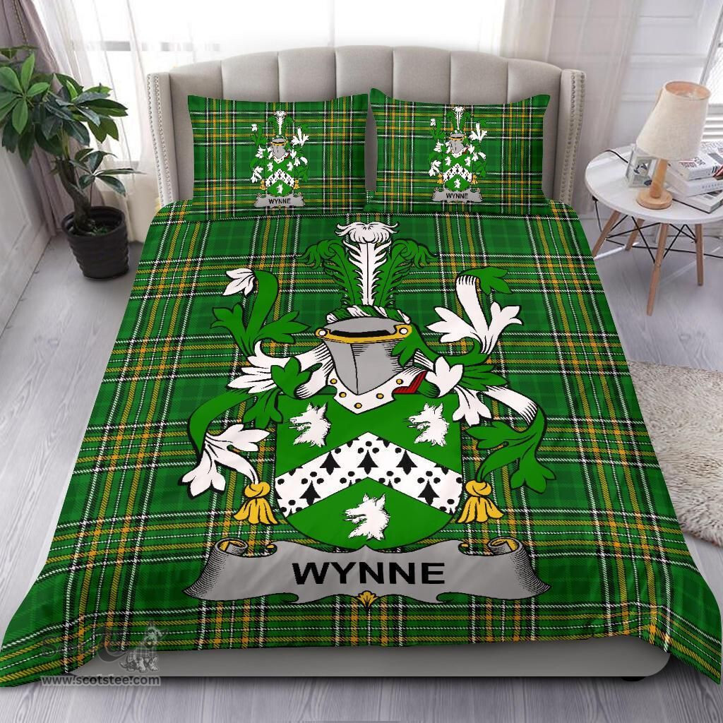 Irish Wynne Coat of Arms Family Crest Ireland Bedding Set Irish National Tartan Irish County Bedding Set Duvet Covers