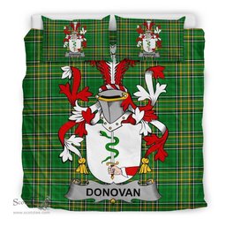 Irish Donovan or O'Donovan Coat of Arms Family Crest Ireland Bedding Set Irish National Tartan Irish County Bedding Set Duvet Covers