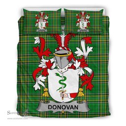 Irish Donovan or O'Donovan Coat of Arms Family Crest Ireland Bedding Set Irish National Tartan Irish County Bedding Set Duvet Covers