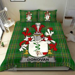 Irish Donovan or O'Donovan Coat of Arms Family Crest Ireland Bedding Set Irish National Tartan Irish County Bedding Set Duvet Covers