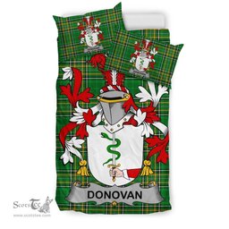 Irish Donovan or O'Donovan Coat of Arms Family Crest Ireland Bedding Set Irish National Tartan Irish County Bedding Set Duvet Covers