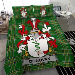 Irish Donovan or O'Donovan Coat of Arms Family Crest Ireland Bedding Set Irish National Tartan Irish County Bedding Set Duvet Covers