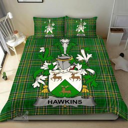 Irish Hawkins or Haughan Coat of Arms Family Crest Ireland Bedding Set Irish National Tartan Irish County Bedding Set Duvet Covers