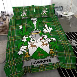 Irish Hawkins or Haughan Coat of Arms Family Crest Ireland Bedding Set Irish National Tartan Irish County Bedding Set Duvet Covers
