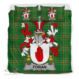 Irish Foran or O'Foran Coat of Arms Family Crest Ireland Bedding Set Irish National Tartan Irish County Bedding Set Duvet Covers